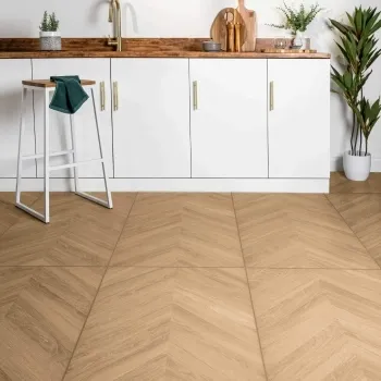 Loire Oak Matt Chevron Wood Effect Porcelain Floor Tile