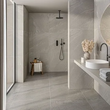 Tulum Grey Stone Effect Structured Matt Porcelain Tile