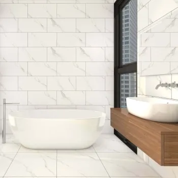 Alaskan Calacatta White Marble Effect Matt Porcelain Wall and Floor Tile