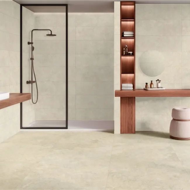 Roca Ostuni Beige Travertine Effect Matt Ceramic Wall Tile
