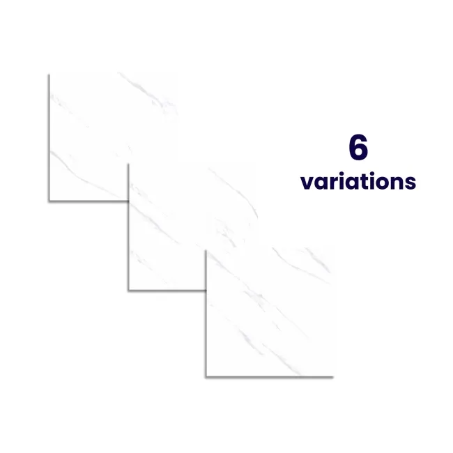 Alaskan Calacatta White Marble Effect Polished Porcelain Floor Tile