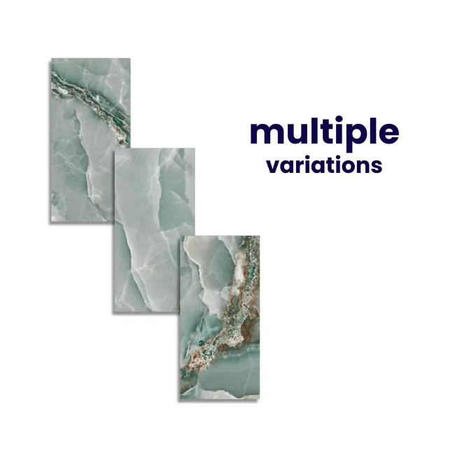 Onyx Marble Effect Turquoise Green Polished Porcelain Wall and Floor Tile