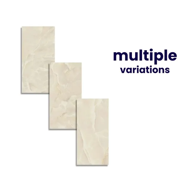 Onyx Marble Effect Cream Polished Porcelain Wall and Floor Tile