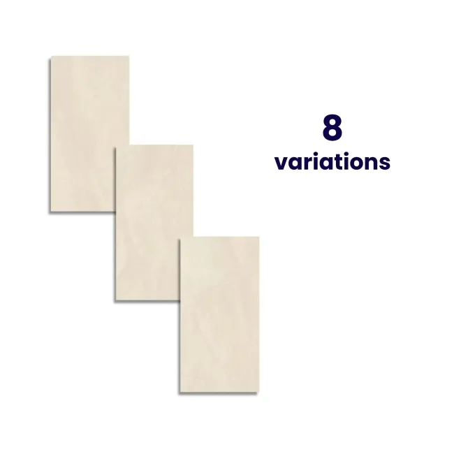 Marsa Ivory Stone Effect Polished Porcelain Wall and Floor Tile