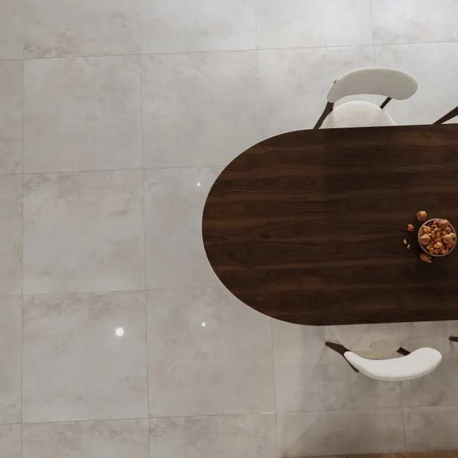 Clinquer Grey Polished Concrete Effect Porcelain Floor Tile