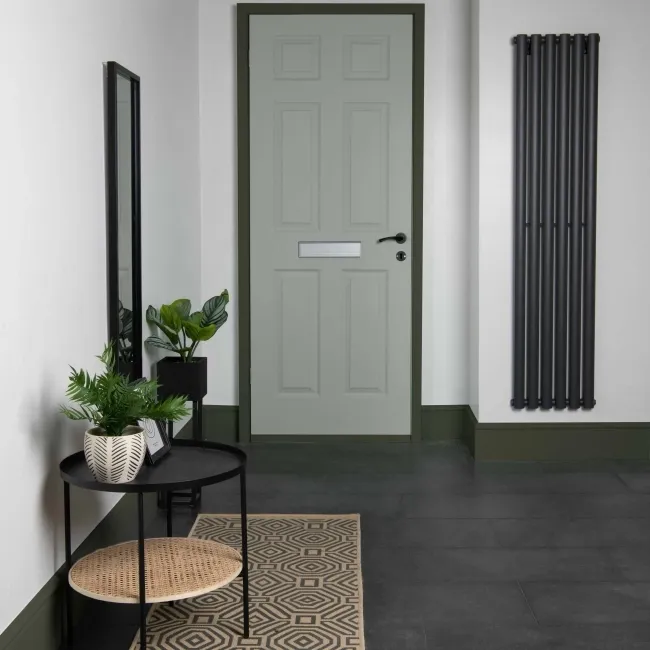 Concrete Effect Anthracite Tile Luxury Click Vinyl Flooring 5mm