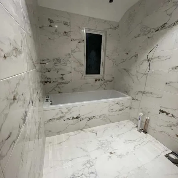 Barnaby White Marble Effect Gloss Vitrified Ceramic Wall and Floor Tile