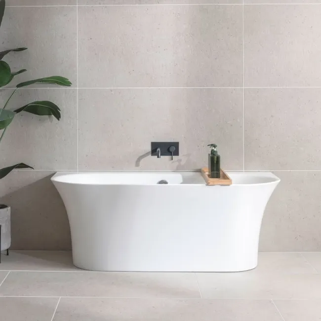 Flakestone Cream Concrete Effect Matt Porcelain Wall and Floor Tile