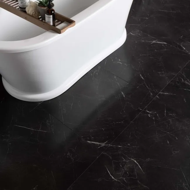 Marble Deluxe Black Tile Luxury Click Vinyl Flooring 6mm