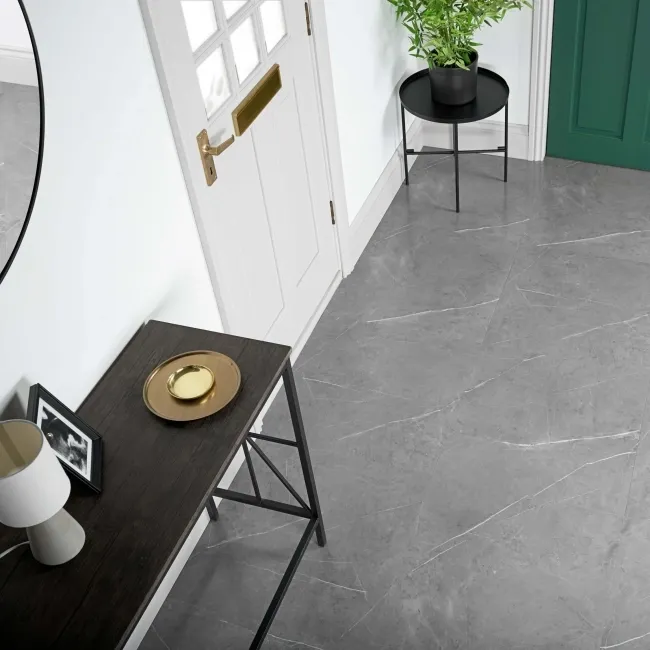 Marble Deluxe Grey Tile Luxury Click Vinyl Flooring 6mm