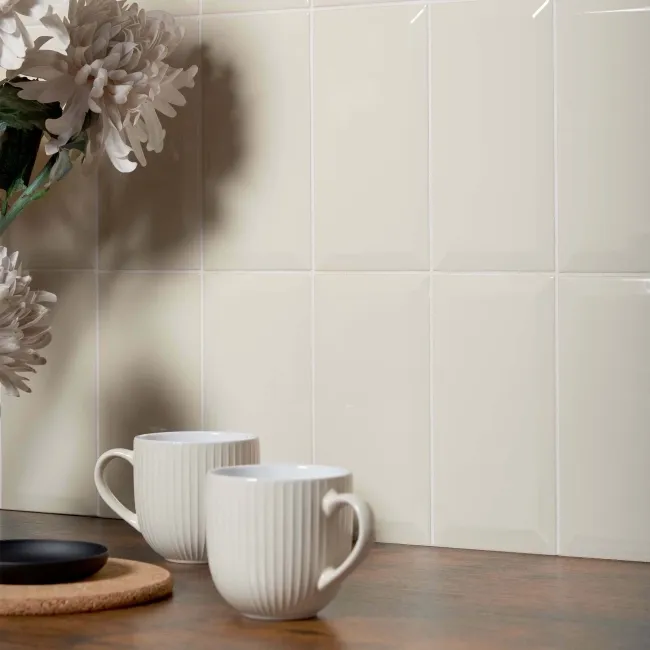 Metro Cream Gloss Wall White Metro Tiles
