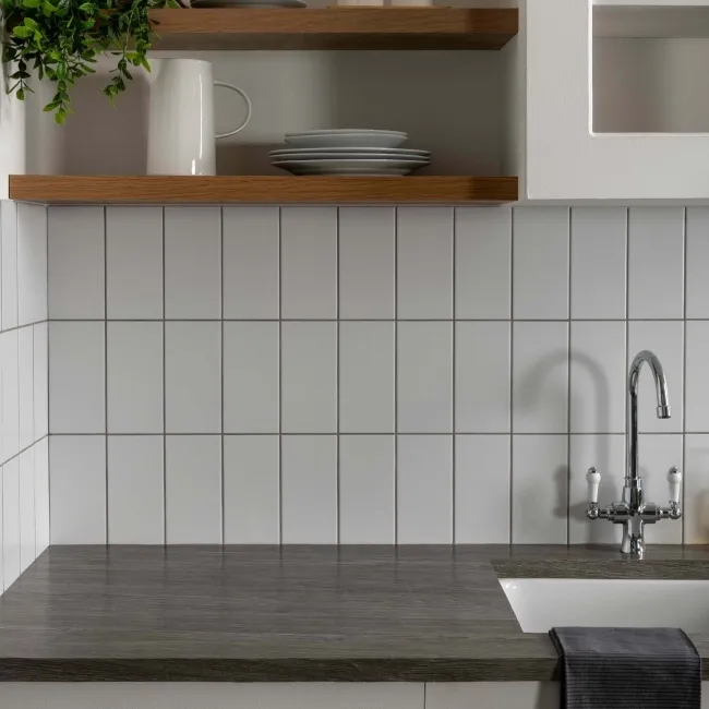 Metro Flat Ceramic White Matt Wall Metro Tiles