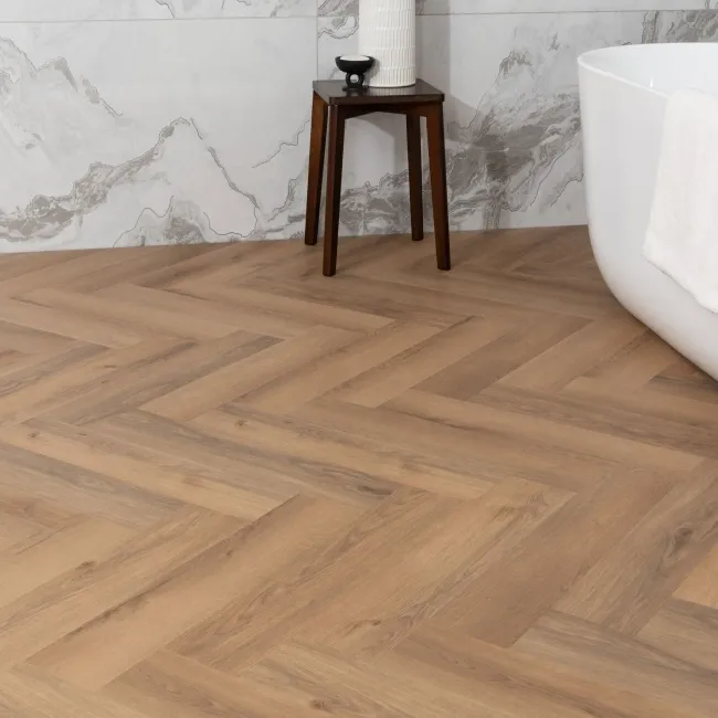 Paris Natural Oak Herringbone Luxury Click Vinyl Flooring 5mm