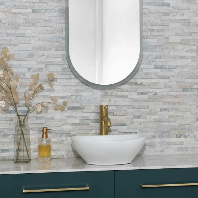 Rio White Split Face Effect Italian Porcelain Wall Tile