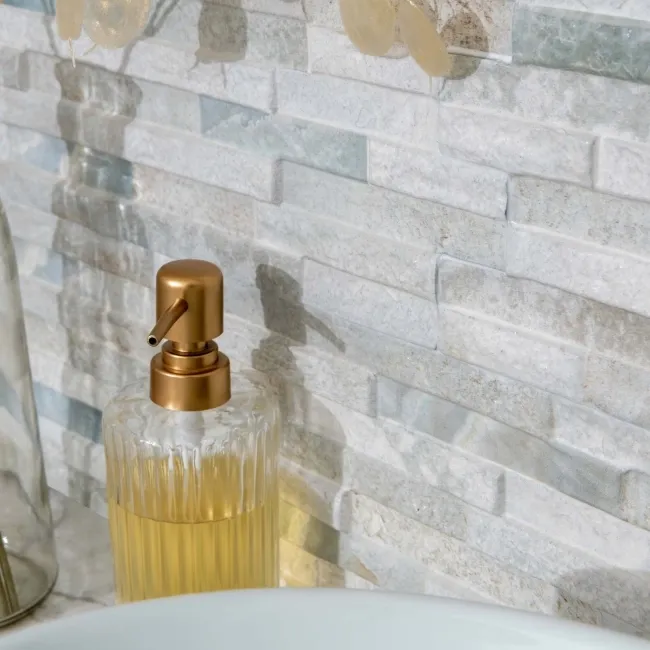 Rio White Split Face Effect Italian Porcelain Wall Tile