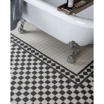 Victoria White & Black Corner 238x290 Bathroom Roomset